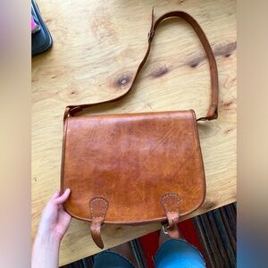 Vintage Leather Saddle Bag